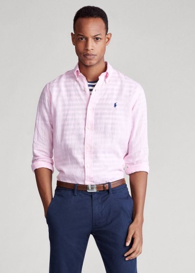 Men's Polo Ralph Lauren Linen Shirts | 215067IBX